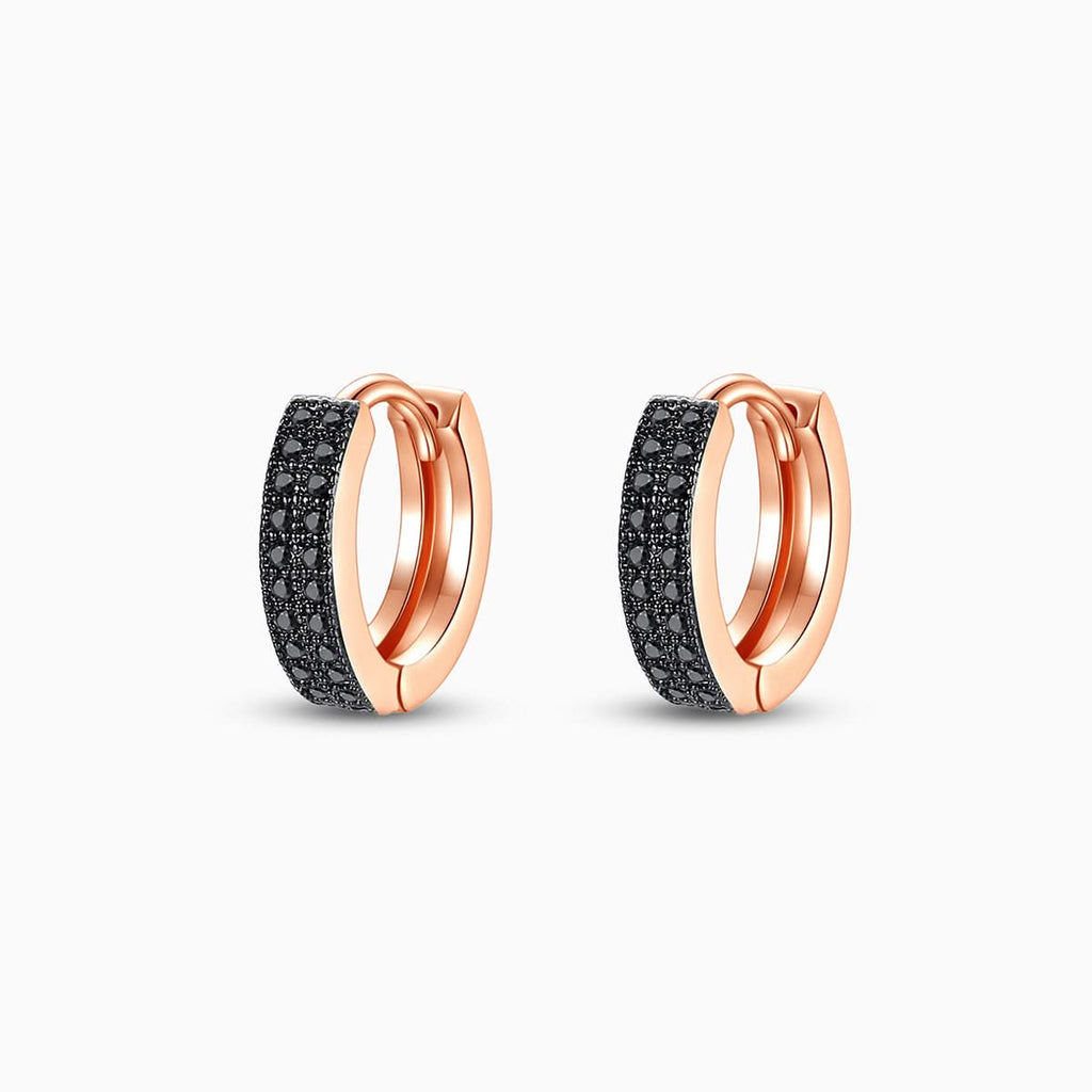 Black Rose Huggie Earrings - ShopLorca