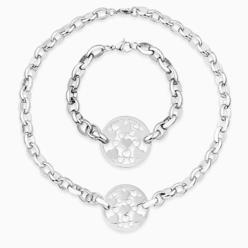 Classic Hearts In Circle Jewelry Set - ShopLorca