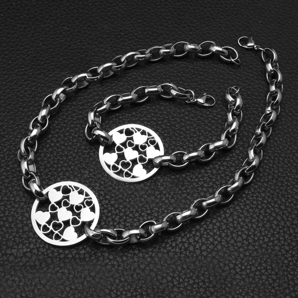 Classic Hearts In Circle Jewelry Set - ShopLorca