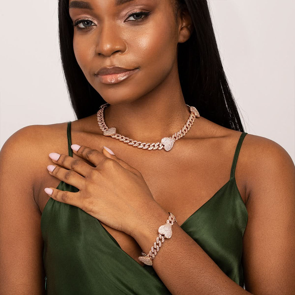 Grandeur Cuban Hearts Jewelry Set - ShopLorca