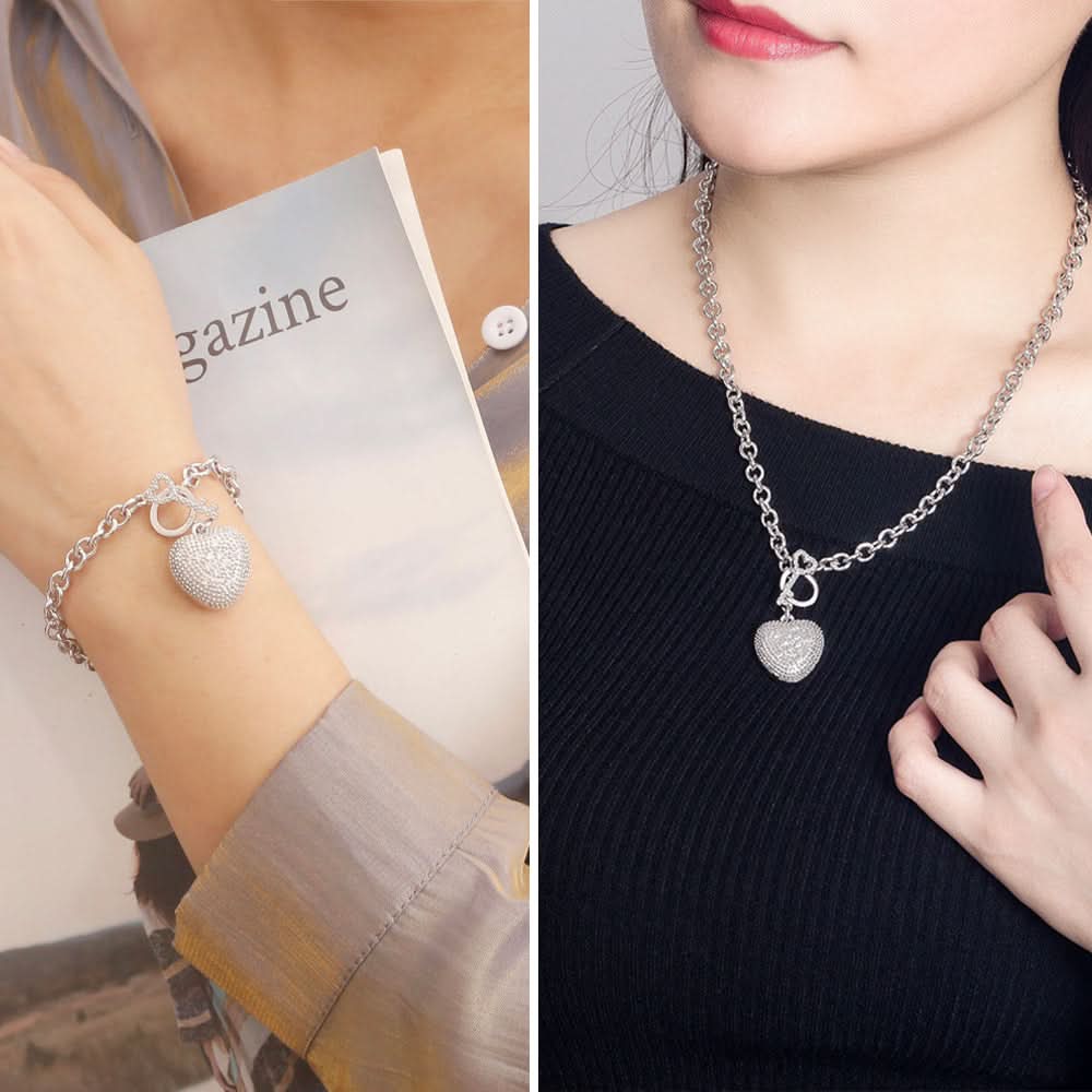 Heart Toggle Key Clasp Jewelry Set - ShopLorca