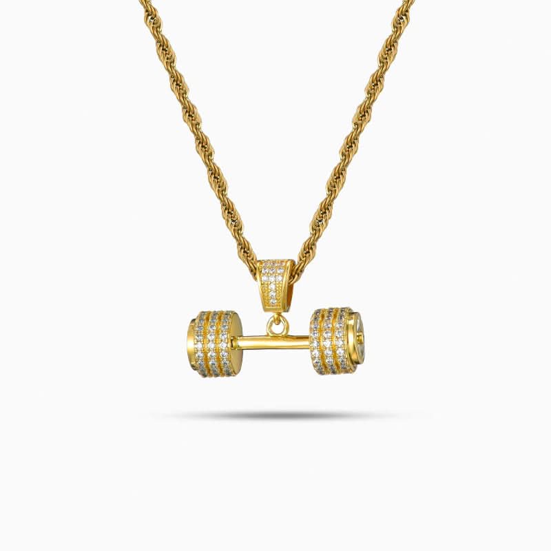 Iced Dumbbell Necklace - ShopLorca
