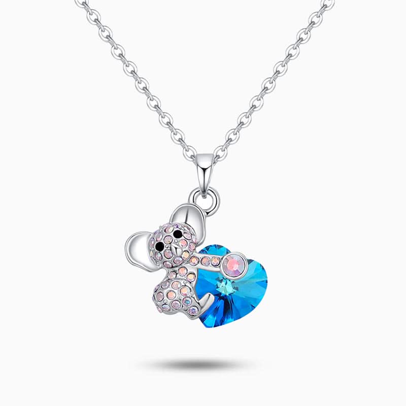 Koala Crystal Heart Necklace - ShopLorca