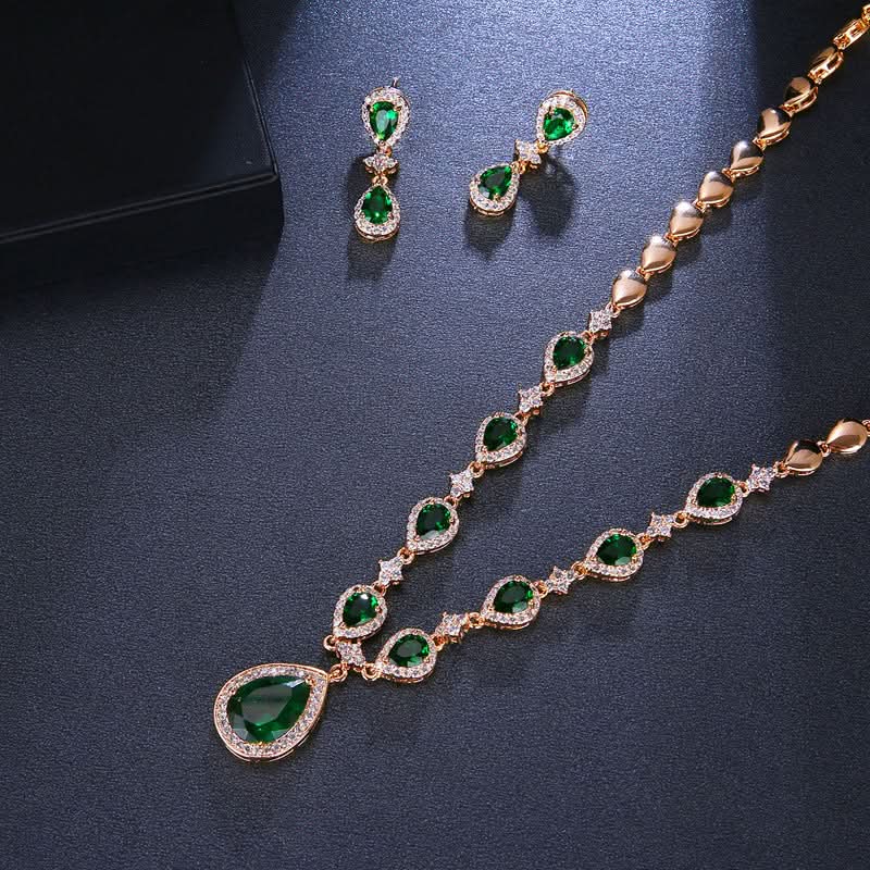 Luxurious Emerald Green Jewelry Set - ShopLorca