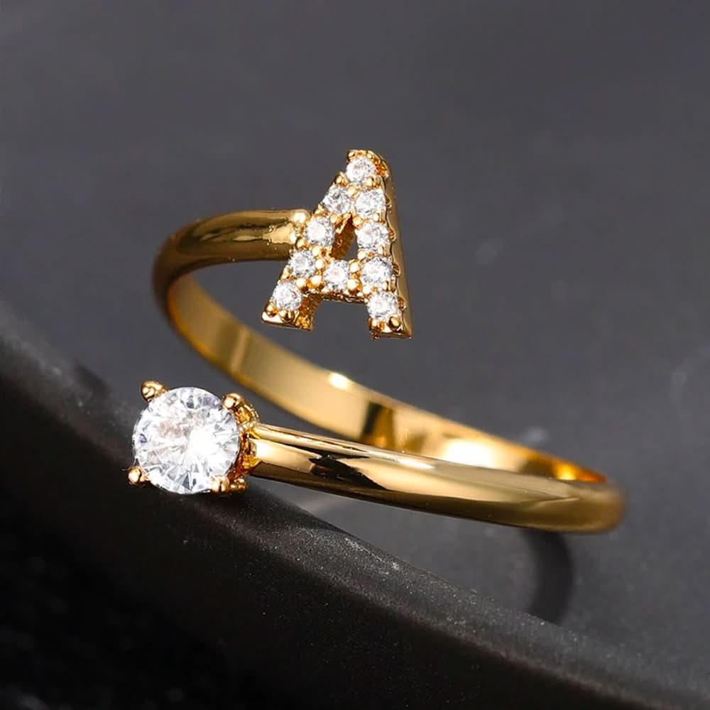 Sparkling Initial Ring - ShopLorca