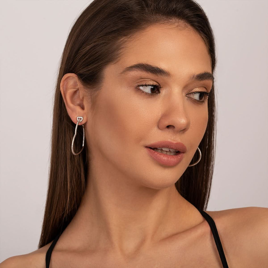 Sparkling Love Hoop Earrings - ShopLorca