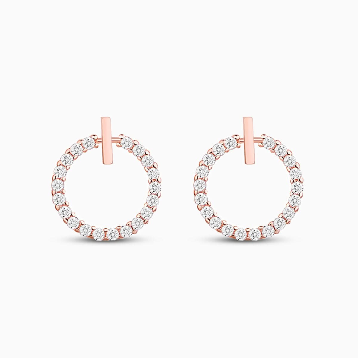 Sparkling Open Circle Stud Earrings - ShopLorca