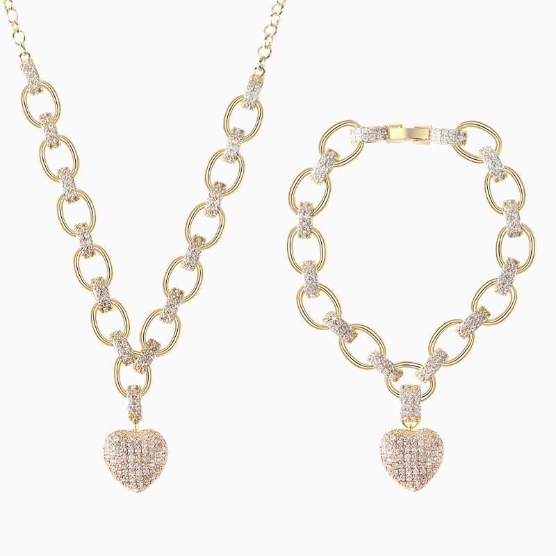 The Hills Heart Pendant Jewelry Set - ShopLorca