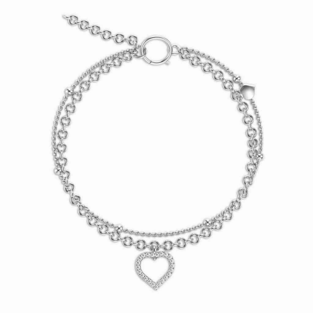 Vennis Double Layered Heart Anklet - ShopLorca