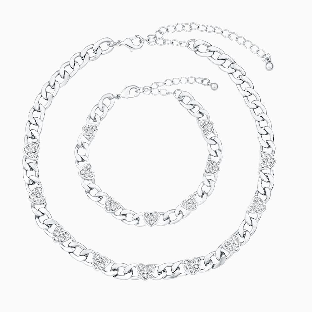 Vienna Paved Hearts Jewelry Set - ShopLorca