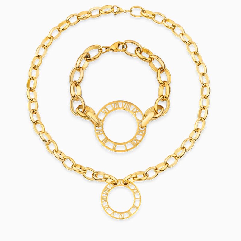 Vintage Roman Numeral Jewelry Set - ShopLorca